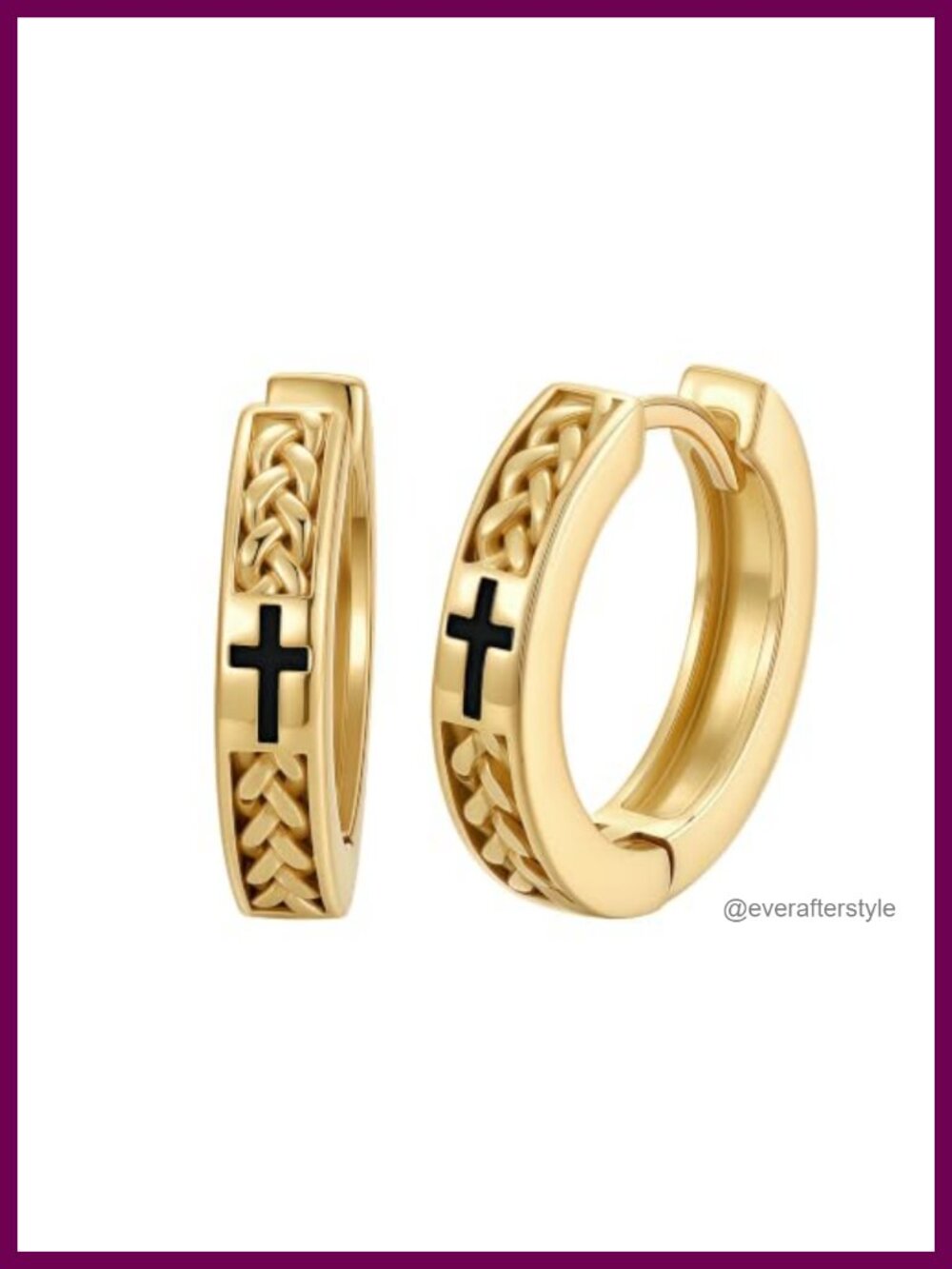 14K Gold Plated Celtic Knot Huggie Hoop Earrings